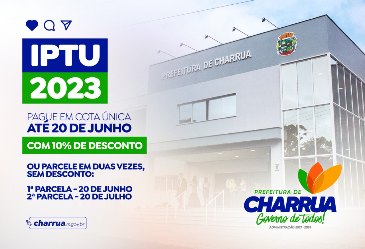 IPTU 2023 de Charrua já está disponível para pagamento!