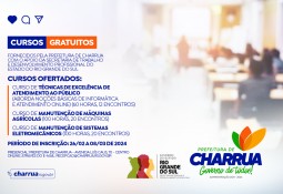Prefeitura de Charrua está ofertando cursos de qualificação em parceria com o governo do estado